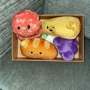 Plush Fruit & Pastry Toy Set - Yellow, Orange, Purple, Pink